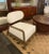 Wood Modern Wood Frame Linen Accent Chair For Sale - Image 7 of 9