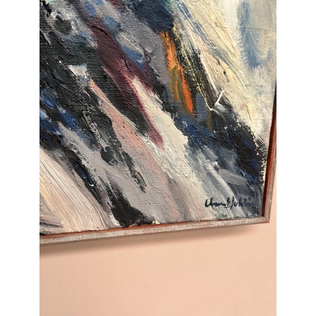 Mid-Century Modern Chennet Juhlin, Abstract Landscape, 1950s, Oil on Canvas, Framed For Sale - Image 3 of 18