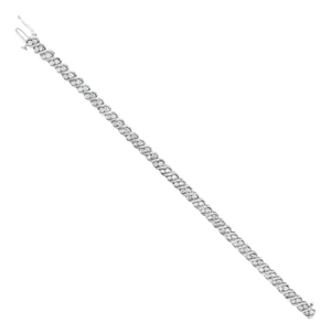 Diagonal Double Row Diamond Tennis Bracelet 14k White Gold