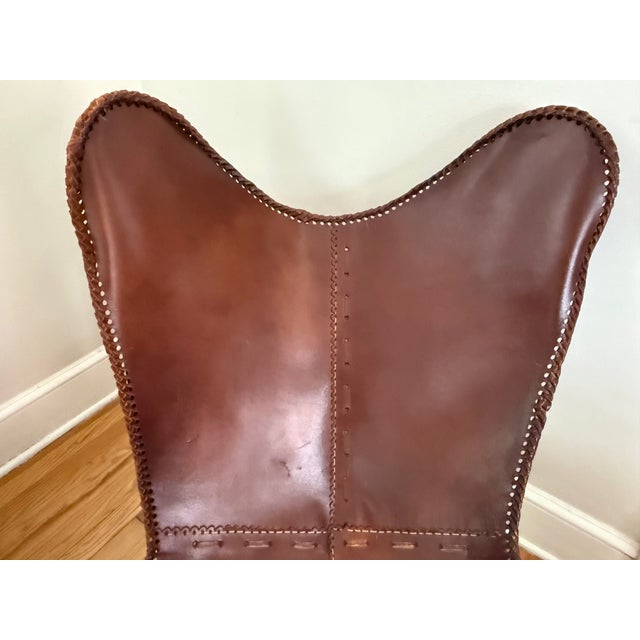 Pair of 1960s Argentine Import Leather Butterfly Chairs, After Jorge Ferrari-Hardoy for Knoll For Sale - Image 10 of 17