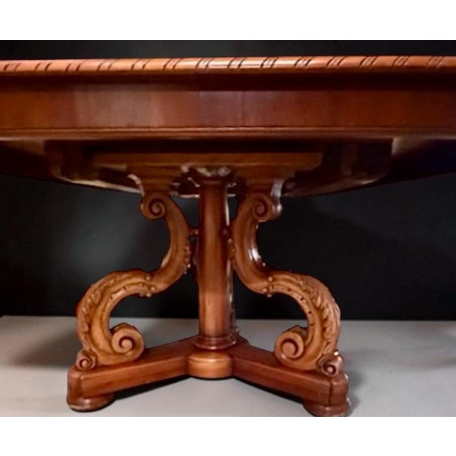 Alfonso Marina Ebanista Italian Neoclassical Mesa De Comedor Cipriani Double Pedestal Inlaid Dining Table.
