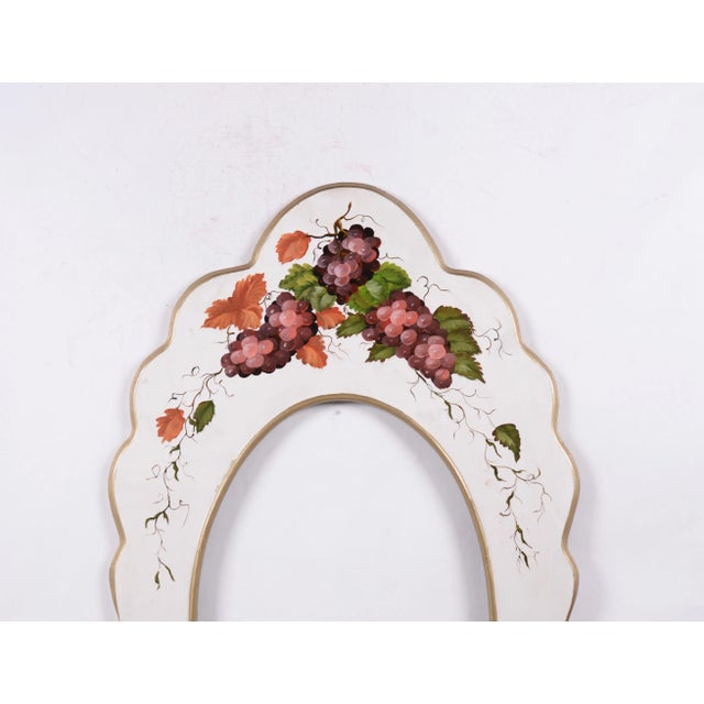 Art Deco White Fruit and Flower Picture Frame Mirror For Sale - Image 3 of 5