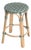 Tobias 24 in. Seat Height Round Rattan Backless Counter Stool, Emerald Green For Sale
