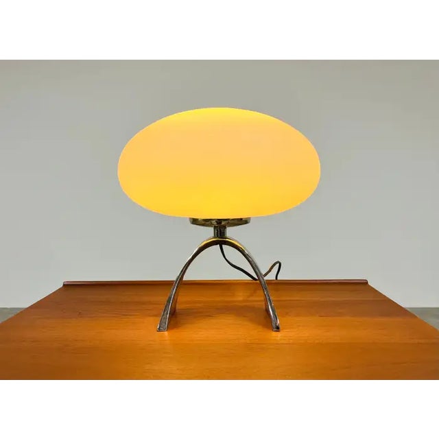 Vintage Laurel Arch Chrome Base Mushroom Table Lamp 1960s For Sale In Philadelphia - Image 6 of 7