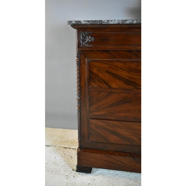 Stone 19th Century French Mahogany Chest of Drawers For Sale - Image 7 of 17