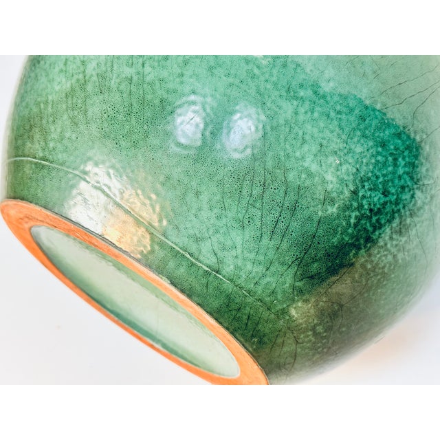 Large Turquoise Glazed Ceramic Floor Vase, Italy, 1950s For Sale - Image 18 of 18