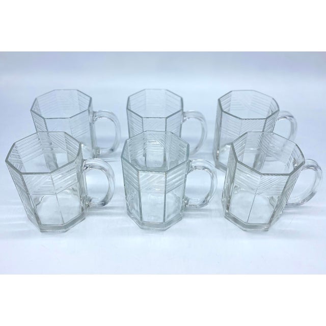 Arcoroc Usa Octime Clear Etched Glass Mugs Set of 6 Chairish