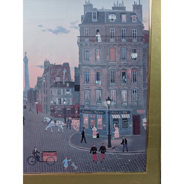 Late 20th Century Late 20th Century Michel Delacroix "Carousel" Framed Paris Street Scene Lithograph, Signed in Plate For Sale - Image 5 of 15