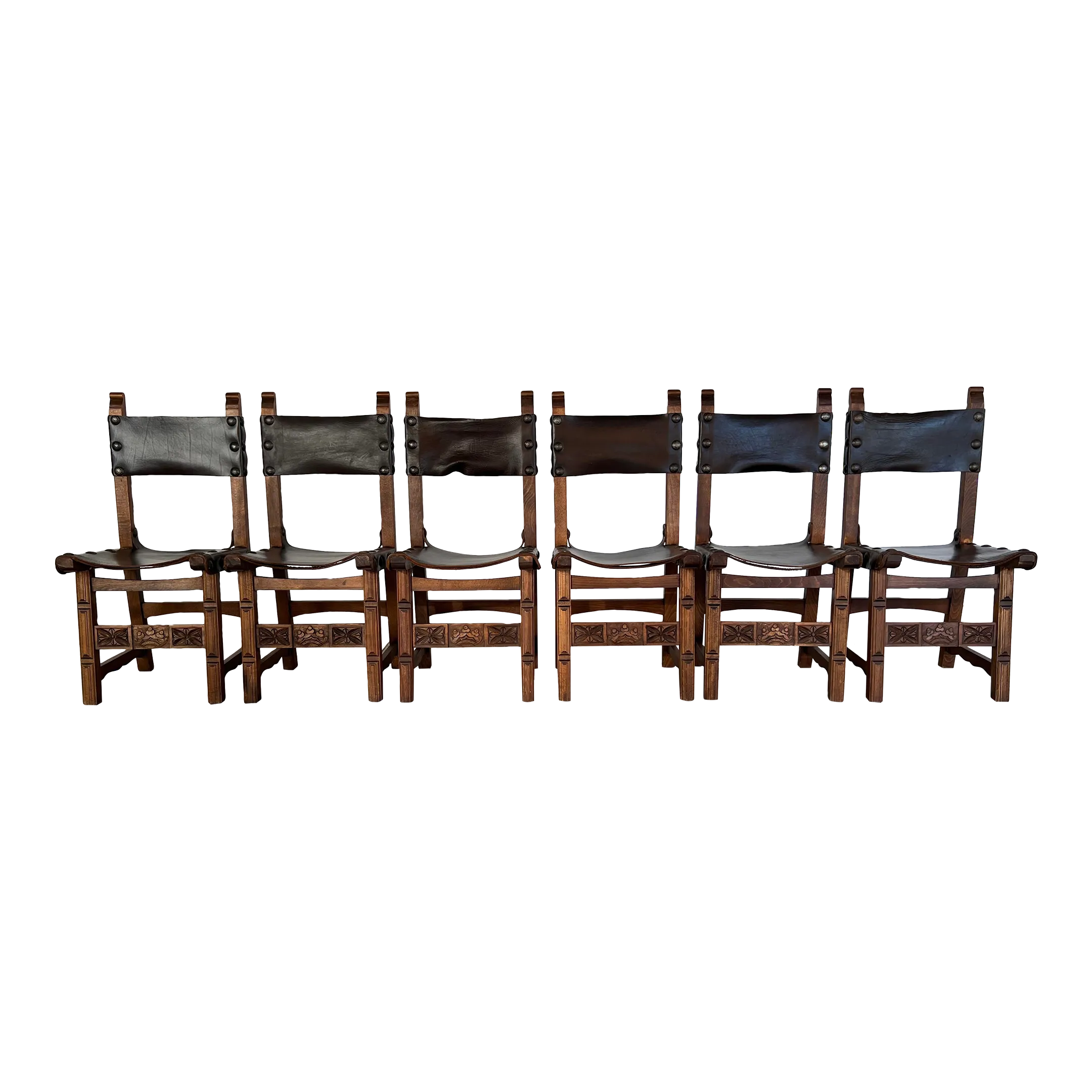 Vintage Brutalist Chairs by Navarro Argudo, Spain –set of 6 | Chairish