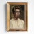 Captivating Portrait of a Man in a White Shirt, Vintage Original Oil Painting, C. 1930s For Sale - Image 9 of 10