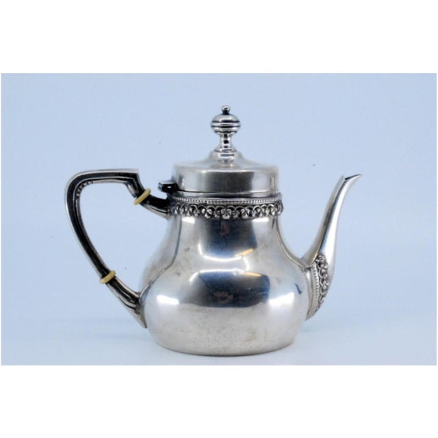 Smooth Silver Coffee Pot with Grooves on the Rim and Spout For Sale - Image 9 of 11
