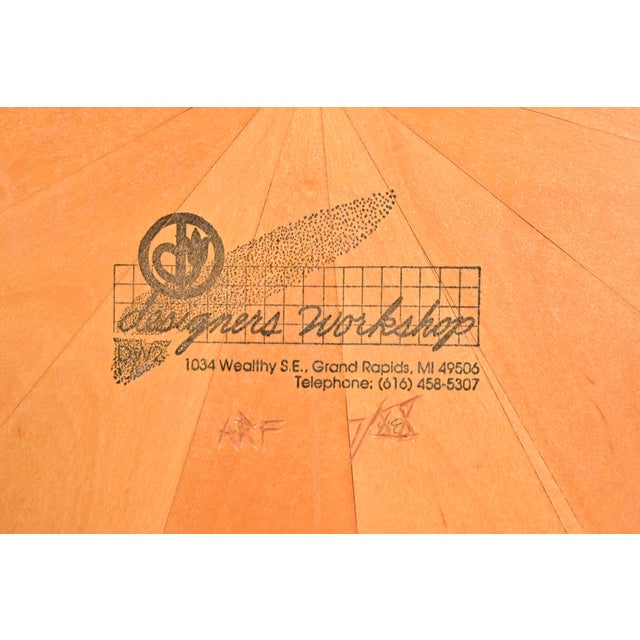 Baker Furniture Style Studio Crafted Modern Art Deco Birdseye Maple and Mahogany Coffee Table For Sale - Image 11 of 12