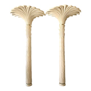 Pair XL Palm Tree Torchieres For Sale