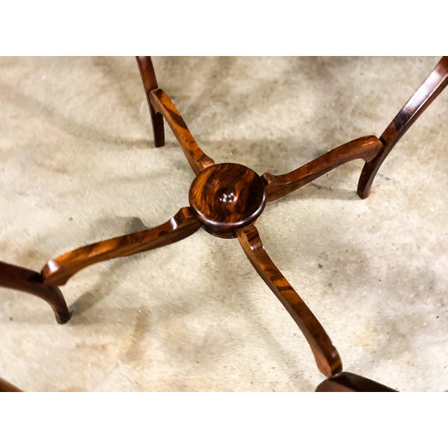 Circular Coffee Table in Caviúna Wood & Glass by Giuseppe Scapinelli, Brazil, 1950s For Sale In New York - Image 6 of 10
