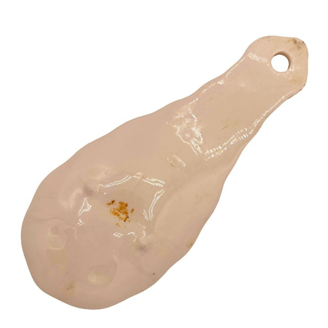 Mid-Century Hand Painted 3d Flamingo on a Tropical Beach Themed Spoon Rest For Sale In Los Angeles - Image 6 of 6