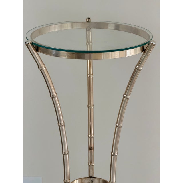 Hollywood Regency 1970s Faux Bamboo Brass Plant Stand For Sale - Image 3 of 14