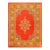 Ultra-Classic Medallion With Yellow Accents in a Open Red Field Antique Indian Amritsar Rug For Sale