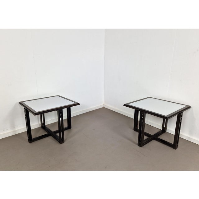 Vintage Galaxy Side Tables by Umberto Asnago for Giorgetti, 1980s, Set of 2 For Sale - Image 4 of 12