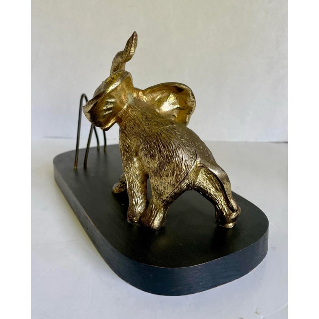 MCM Gold Metal Elephant Desk Organizer Letter Holder For Sale - Image 10 of 10
