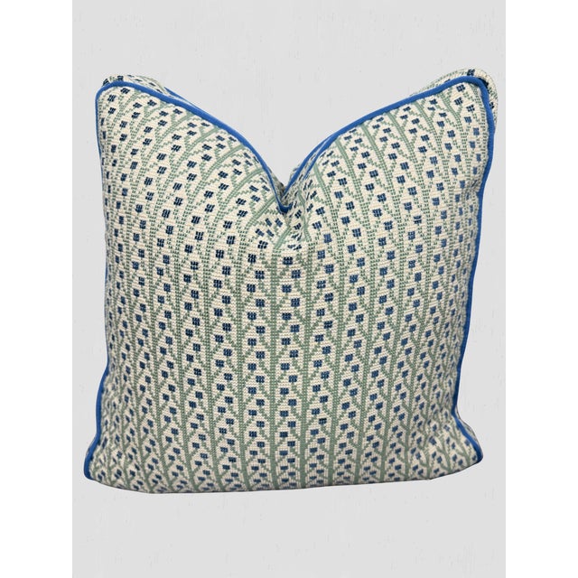 Fabricut Inc. Box Pillow Pair Fabricut Aditi Pistachio Floral Geometric For Sale - Image 4 of 9