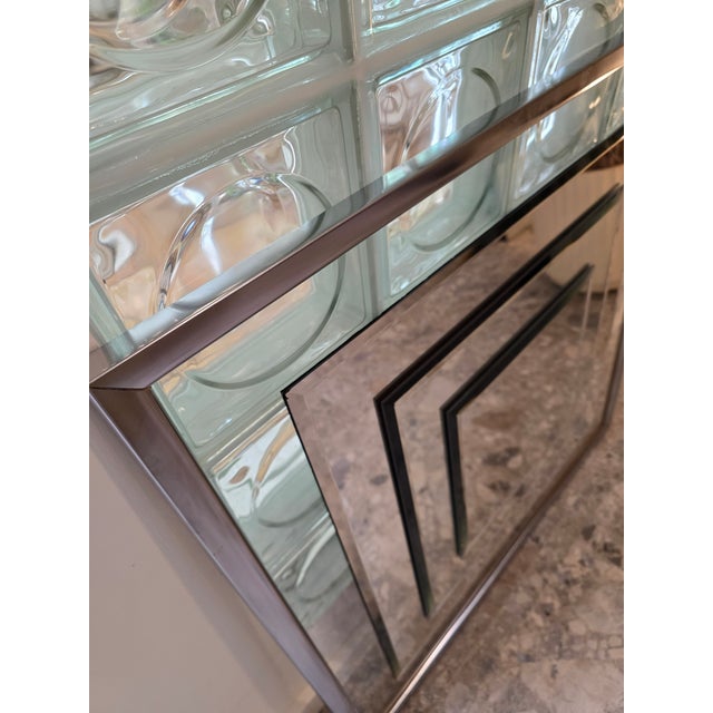 Mid-Century Modern Vintage Op Art Postmodern Stacked Wall Mirror For Sale - Image 3 of 9