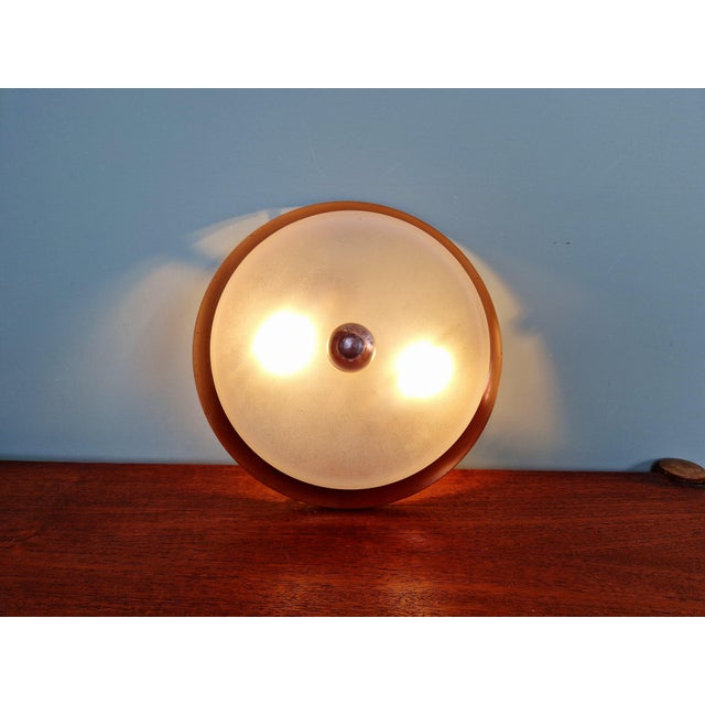 Art Deco Ceiling Light in Copper and Frosted Glass, 1930s For Sale - Image 11 of 18
