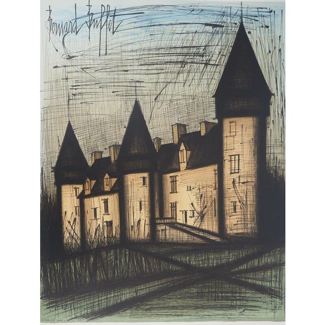 Bernard Buffet (1928-1999) Culan Castle Original color lithograph poster Engraved by Charles Sorlier after the eponymous...