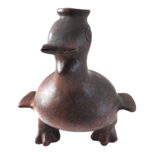 1970s Colima Duck Vessel Reproduction Mexican Pottery Large Free Standing