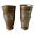 Antique Indian Etched Brass Metal Lassi Cups or Vases, Pair For Sale