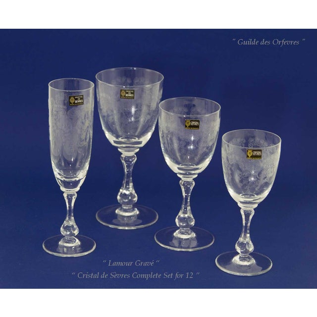 Complete Set for 12 Persons, Lamour Gravé 1600 in It’s Factory Original Packing of 1980’s For Sale In New York - Image 6 of 17