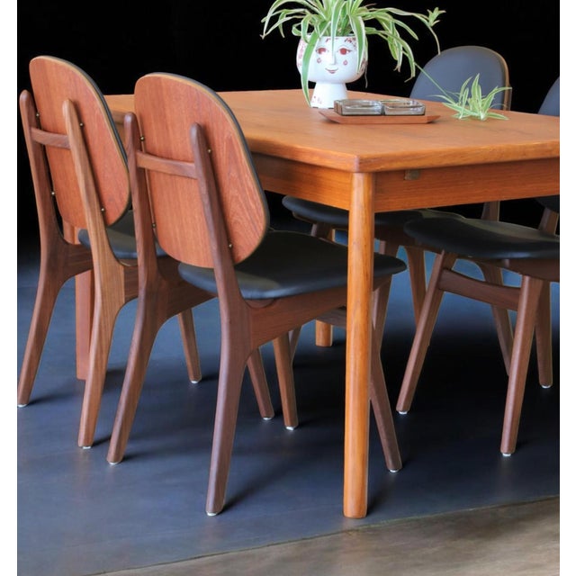 Model 75 Chairs in Teak and Black Leather by Arne Hovmand Olsen, 1960s, Set of 2 For Sale - Image 12 of 18