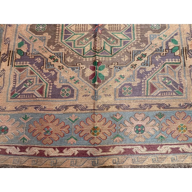 Tribal Antique Caucasian Worn Medallion Tribal Rug - 11'8" X 6'3" For Sale - Image 3 of 14
