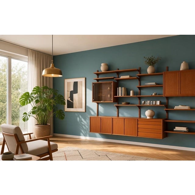 Large Wall-Mounted Shelving System in Teak by Poul Cadovius for Cado, 1960s For Sale - Image 6 of 18