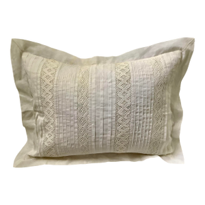 Victorian Lace Pleated Pintuck Organdy Pillow Cover