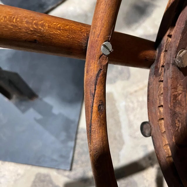 Brown 1930s Vintage Thonet Cafe Chair Bentwood Stamped Austria For Sale - Image 8 of 13