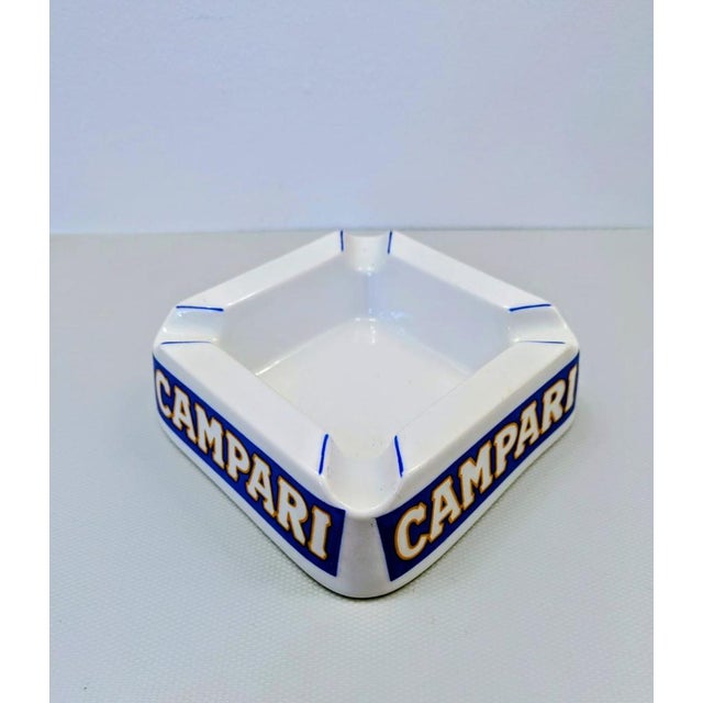 Extremely rare original campari advertising ashtray from the 1970s, made of fine ceramic by the prestigious suisse...