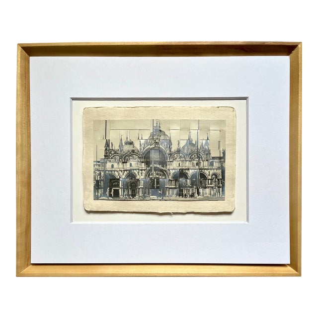 Venezia, San Marco, Italy - Unique Vintage Woven Postcards, Mat/Framed For Sale