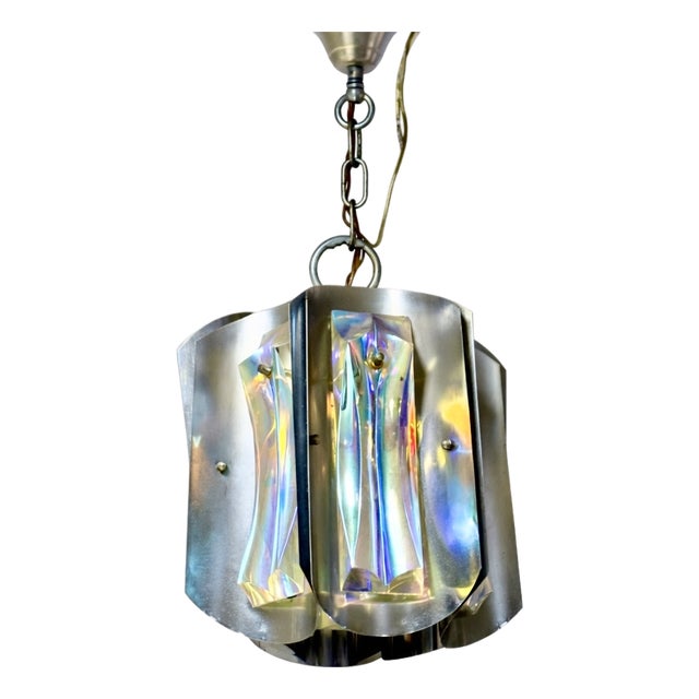 Space Age Pendant Lamp in Murano Glass by Paolo Venini, 1960s For Sale