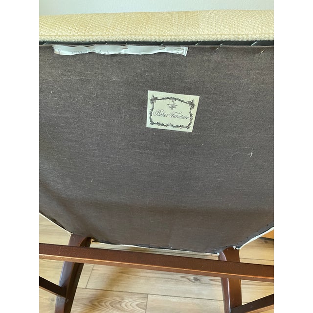 Cream Vintage Barbara Barry for Baker Cream Upholstered Slipper Chair For Sale - Image 8 of 10