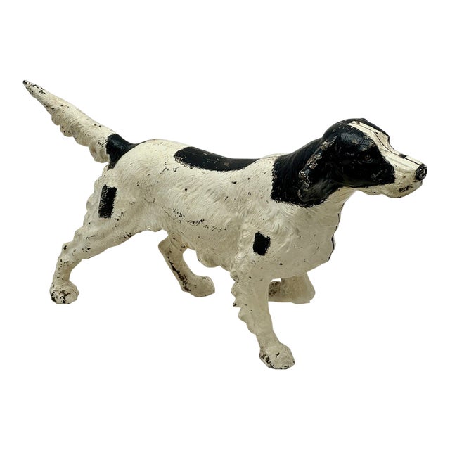 Large Vintage Hubley Manufacturing Company Cast Iron Setter / Hunting Dog Doorstop - Circa 1930s For Sale