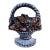 Heavy Cast Iron, Vintage, Woven, Basket-of-Flowers Doorstop, With a Rope Twist Handle, and a Hand-Painted, Polychrome Finish, 1930-1950’s For Sale