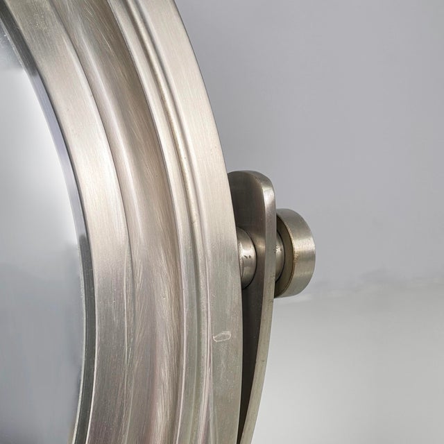Silver Italian Modern Adjustable Table Mirror in Metal, 1970s For Sale - Image 8 of 18