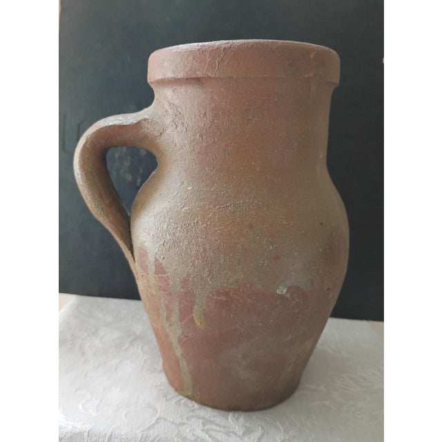 Vintage Mediterranean Terracotta Olive Jar With Handle - 8.5" For Sale - Image 4 of 11