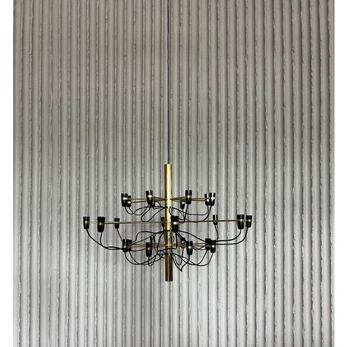 Metal Brass Chandelier by Gino Sarfatti for Flos, 1970s For Sale - Image 7 of 7