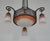 H. Fournet & Charles Schneider French Art Deco Chandelier 1920s - Orange Mottled Glass & Wrought Iron For Sale - Image 9 of 12