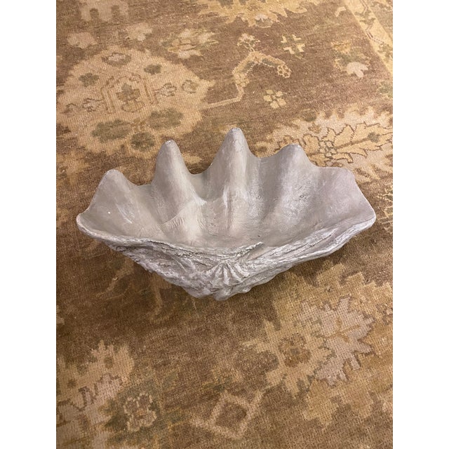 Large Grey Resin Clam Shell For Sale - Image 4 of 7