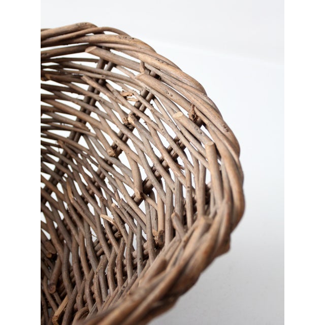 Vintage Wicker Gathering Basket For Sale - Image 14 of 14