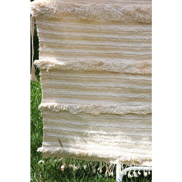 Textile 1960s Vintage Tribal Moroccan Handcrafted Wedding Blanket Throw For Sale - Image 7 of 13