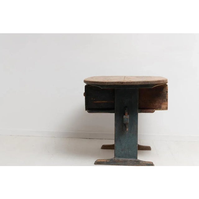 18th Century Swedish Country Folk Art Pine Table For Sale - Image 5 of 13