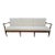 Danish Modern Sofa Newly Reupholstered in Ivory Sheep’s Wool Shearling by Ib Kofod-Larsen For Sale